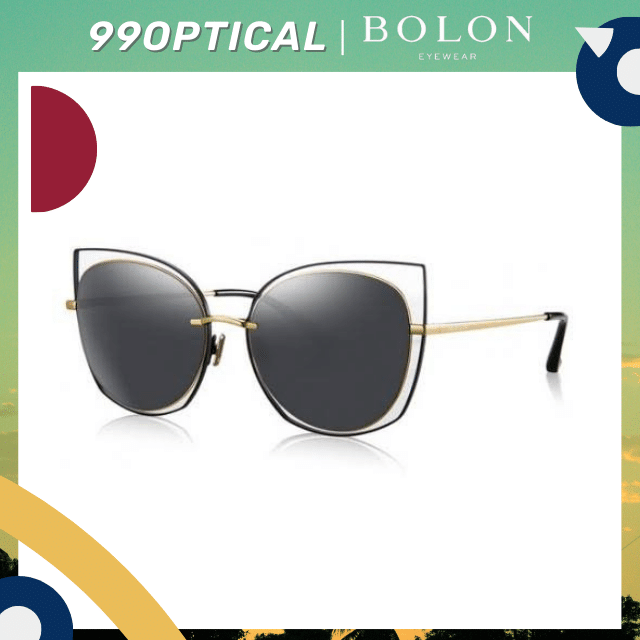[Clearance Sale] - แว่นกันแดด Bolon รุ่น BL7008 C10 สีดำ ทรง Cat Eye