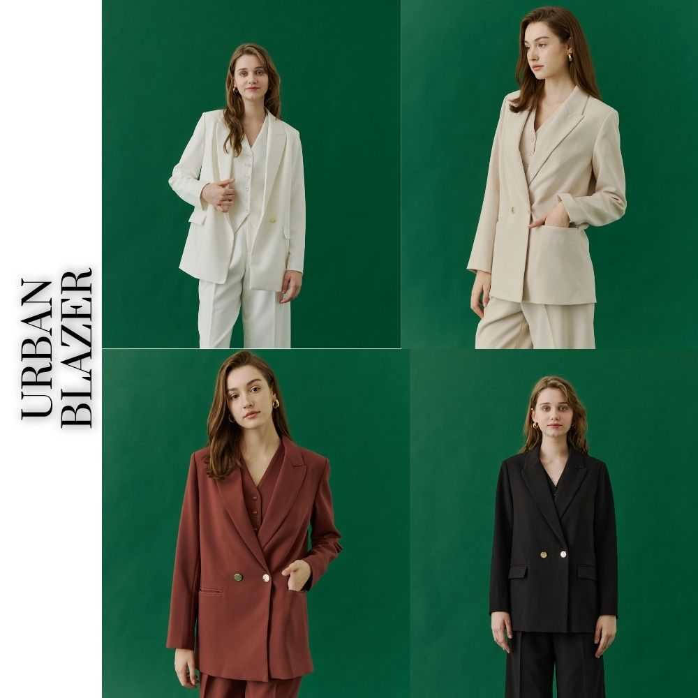 MAVE เสื้อ รุ่น Urban blazer สี solid white,Solid black,Solid berryroast,solid oat milk