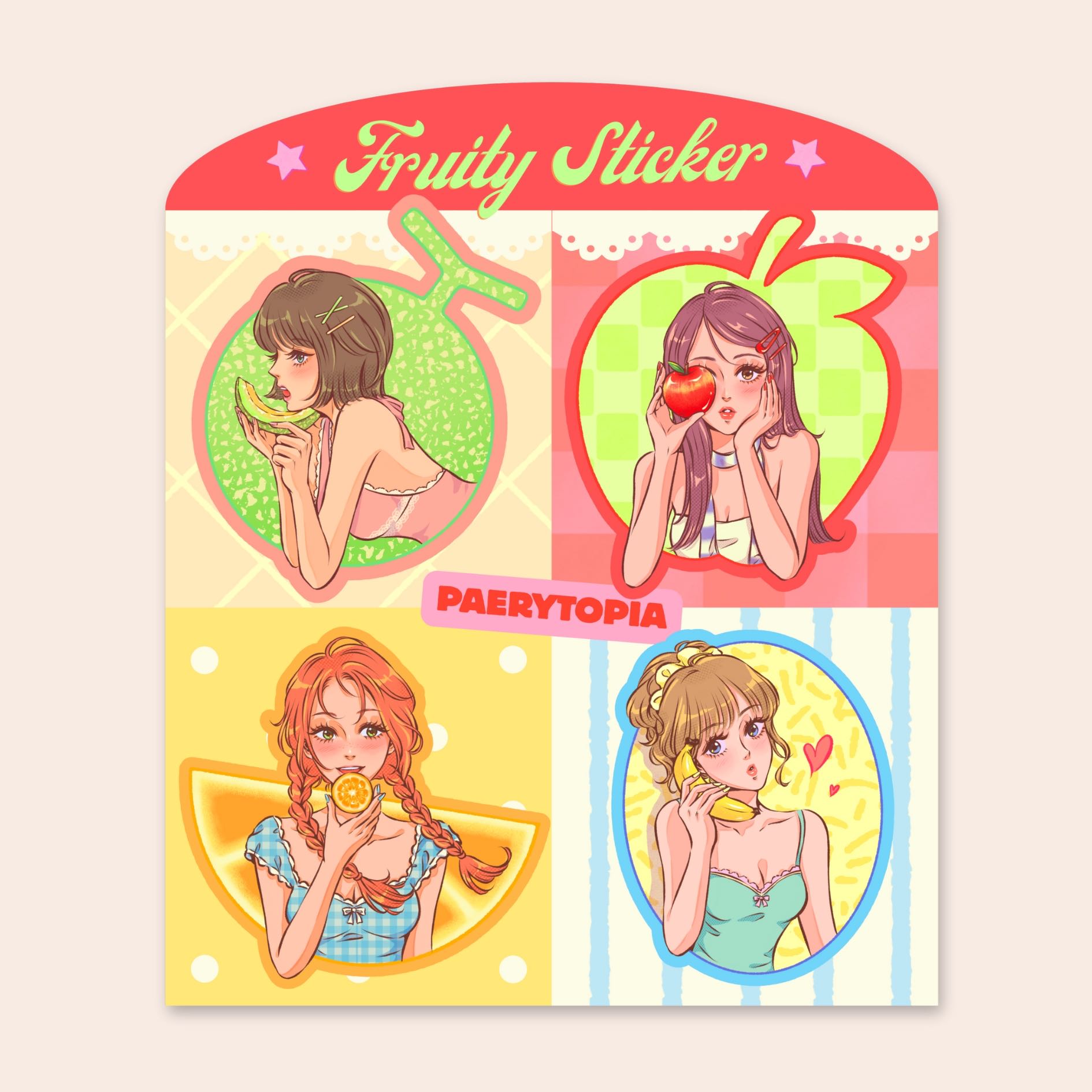 Die-cut Sticker set | Fruit Series