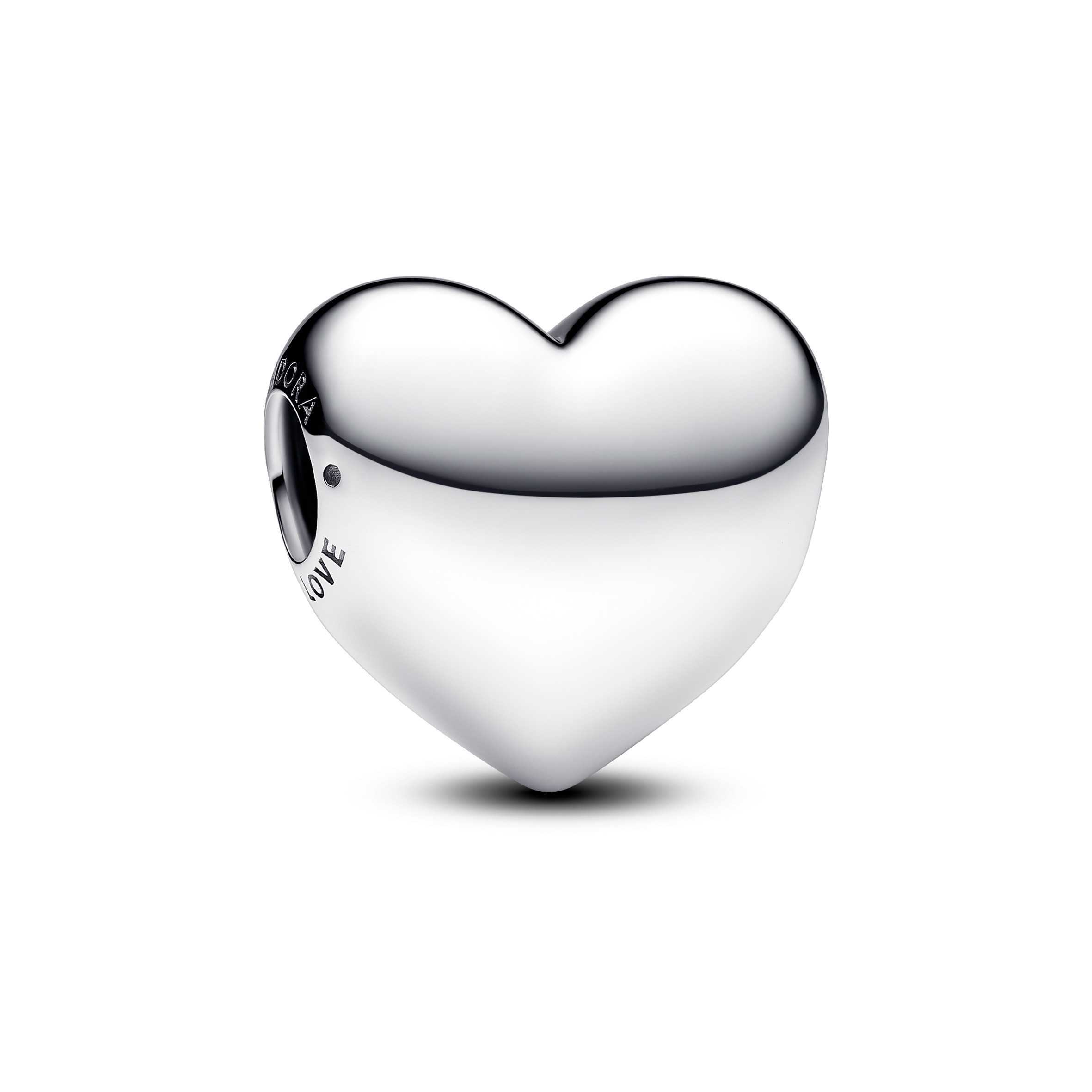Engravable heart sterling silver charm