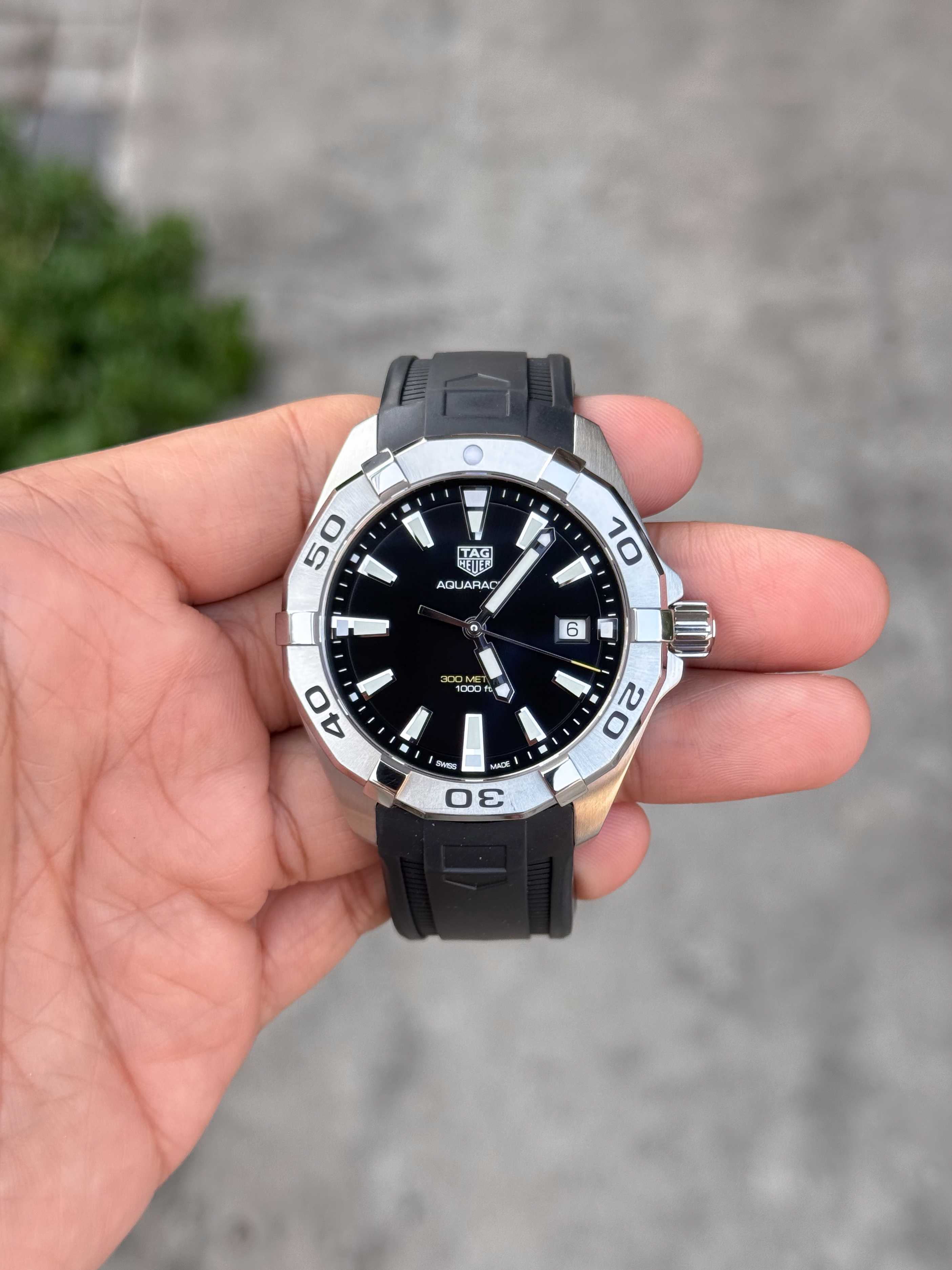 Tag Heuer Aquaracer King Size Quartz หน้าดำ สายยาง