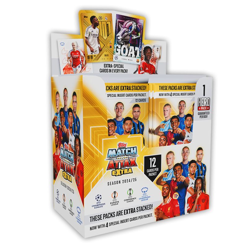 Match Attax UCC Extra 2025 Full Box x24 Packs / แมตช์แอทแทค เอ็กซ์ตร้า ยกกล่อง (24 ซอง)