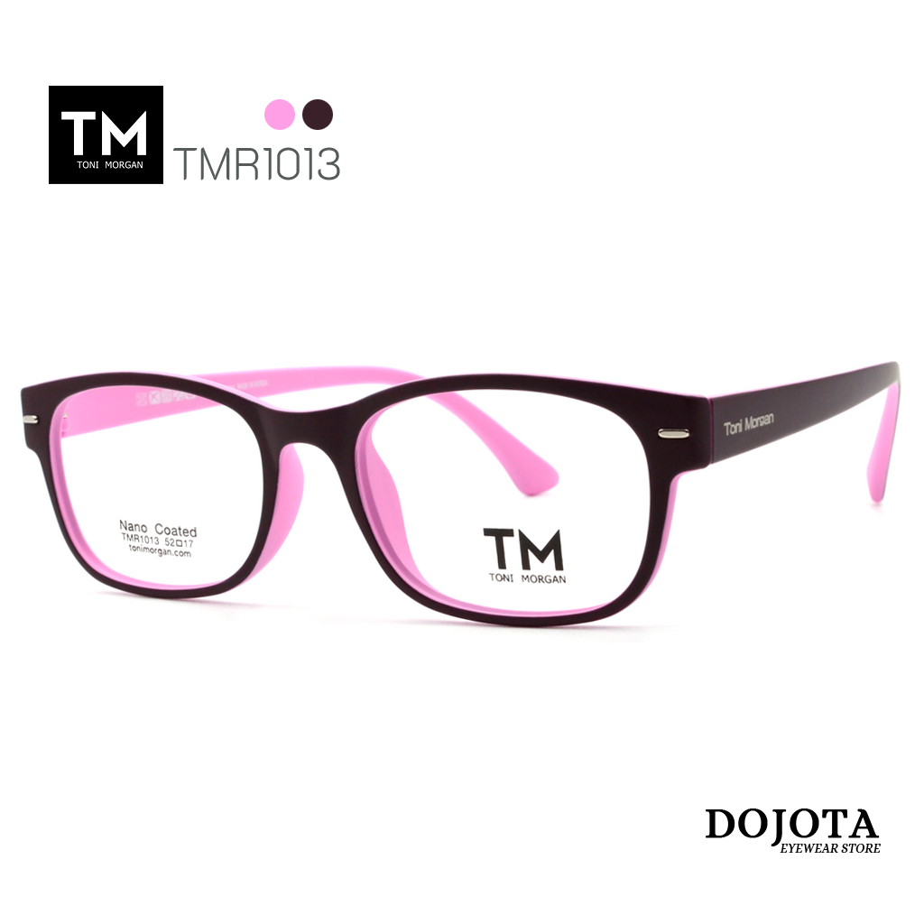 กรอบแว่นตา Toni Morgan รุ่น TMR1013 สีชมพู ทรงเหลี่ยม ยืดหยุ่นบิดงอได้