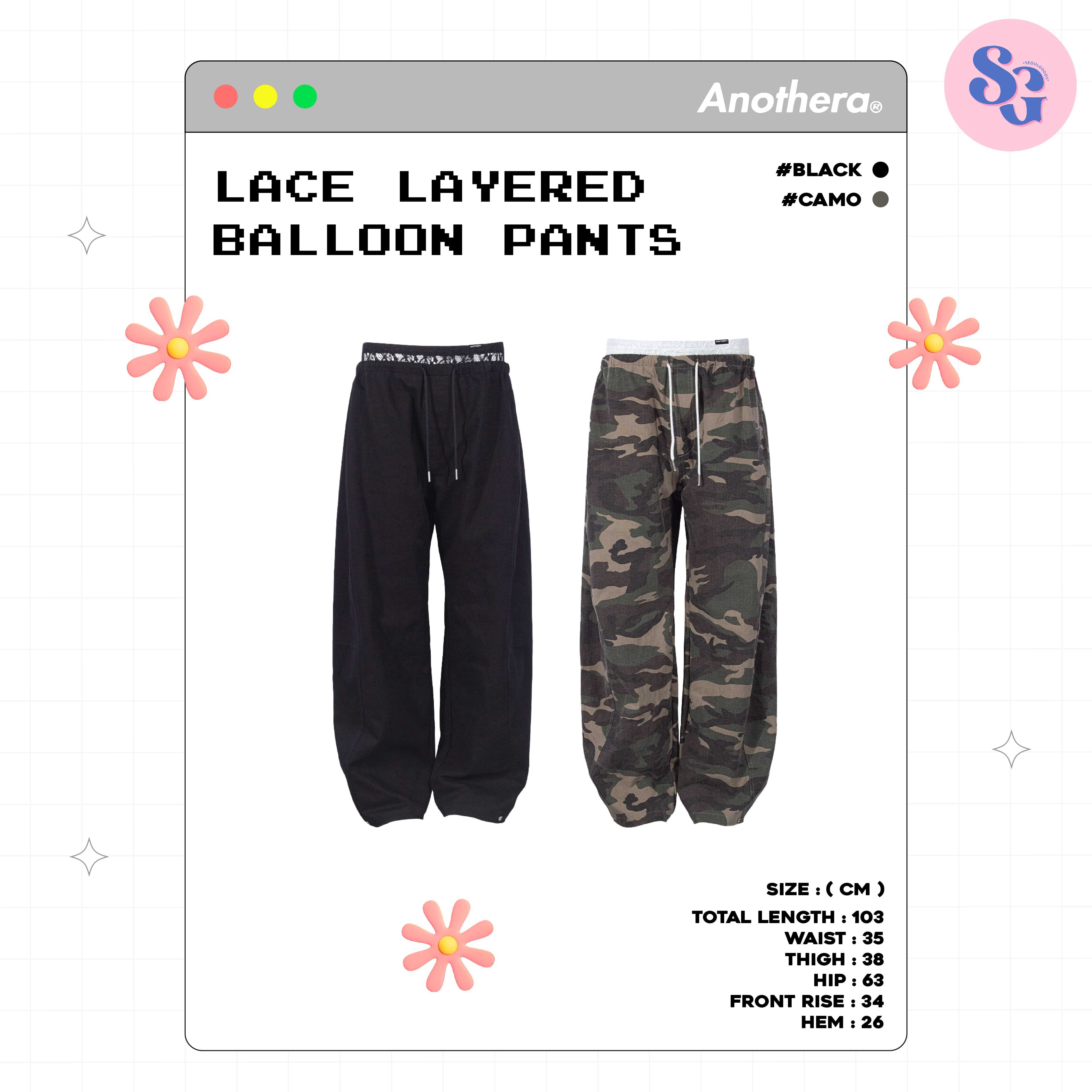ANOTHERA -  LACE LAYERED BALLOON PANTS