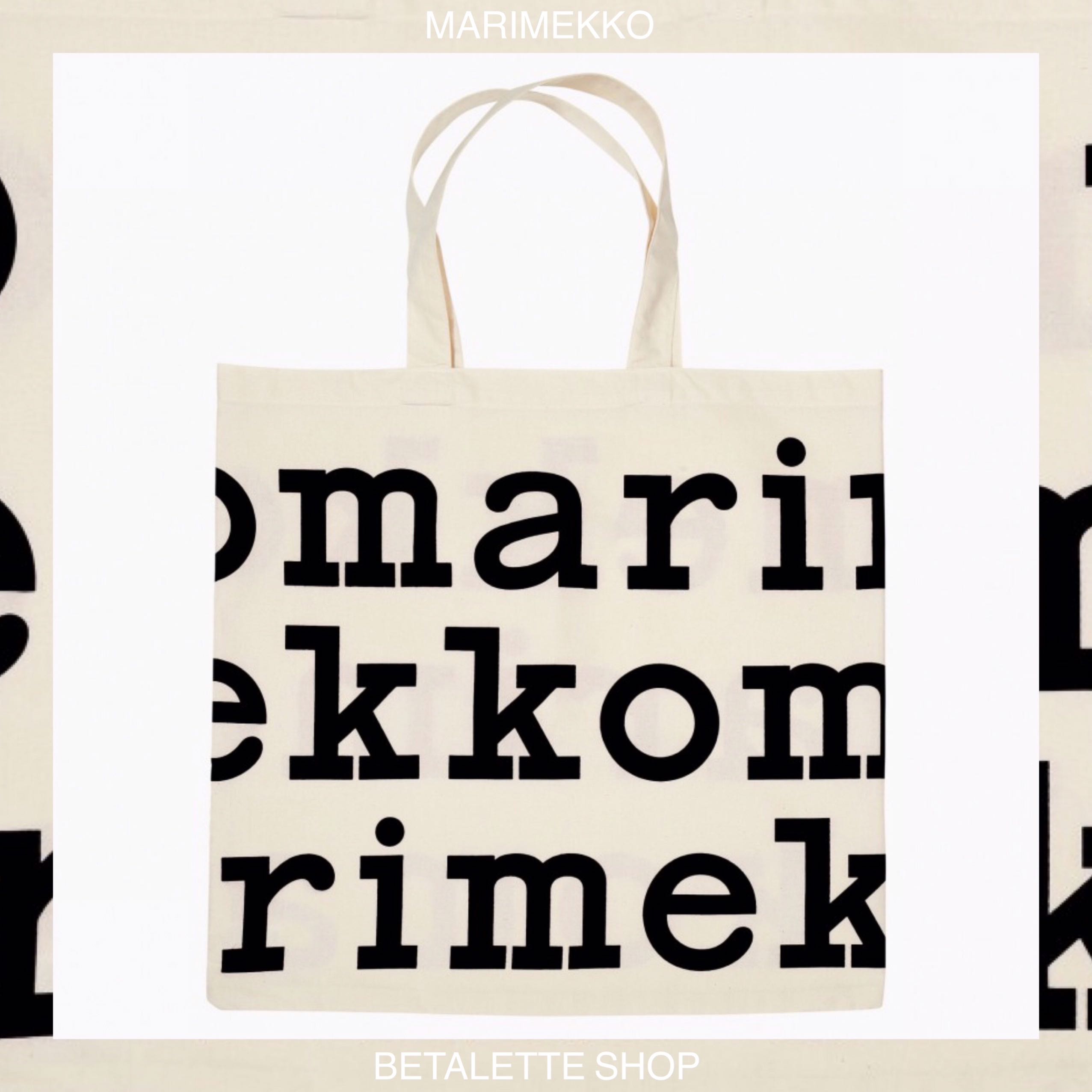 พร้อมส่ง !! 🖤 Marimekko Logo Tote Bag ลายโลโก้สีดำ (Black) 🖤