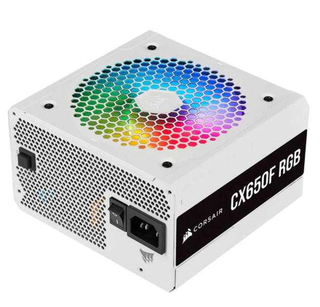POWER SUPPLY (อุปกรณ์จ่ายไฟ) CORSAIR CX650F RGB WHITE - 650W 80 PLUS BRONZE