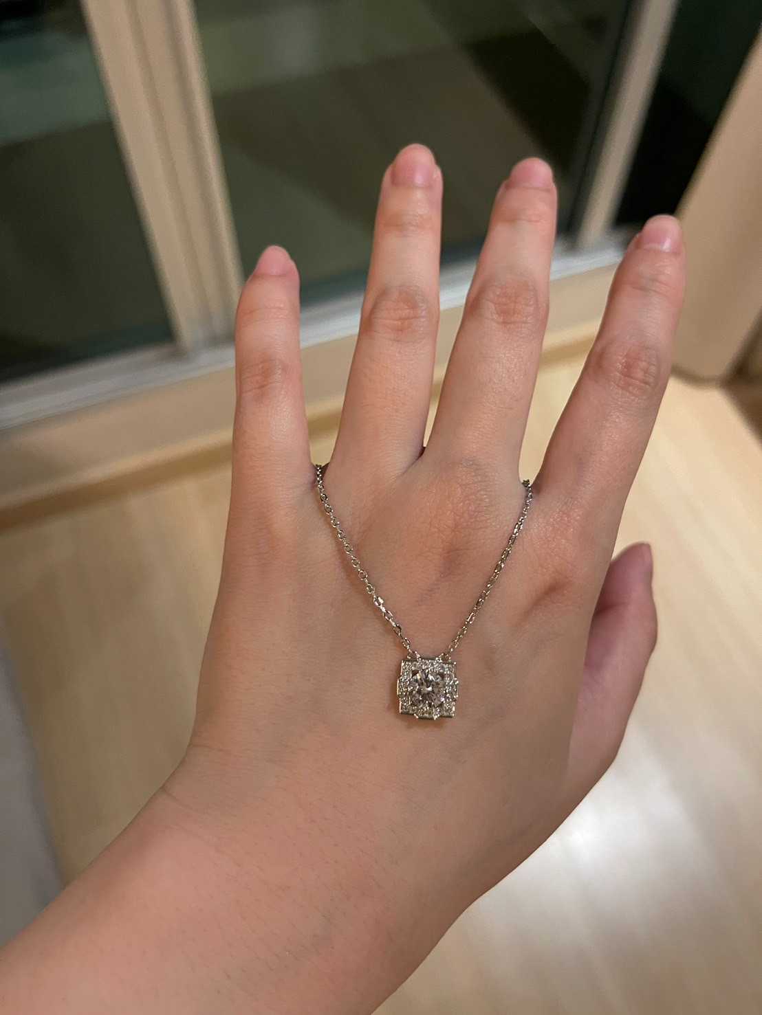 พร้อมสร้อย จี้พร้อมสร้อยคอ round diamond 1 ct