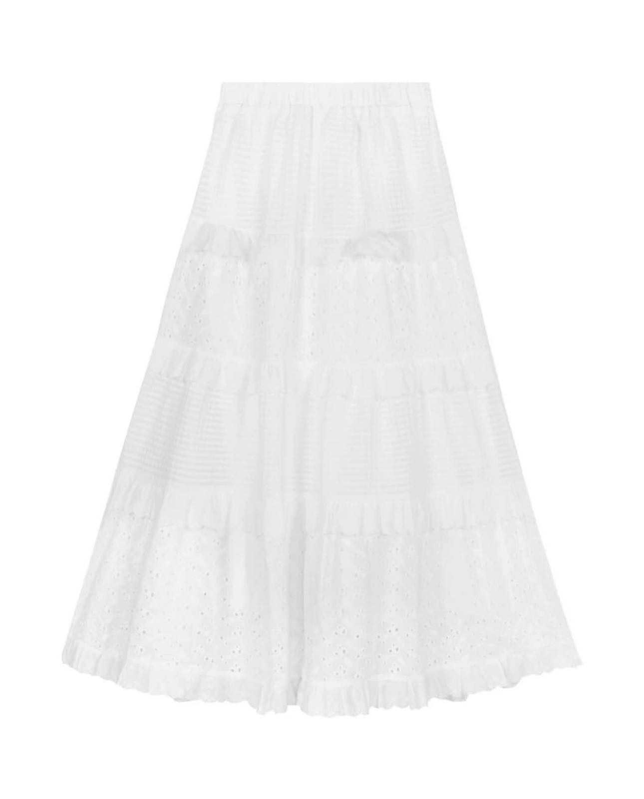 LACE MIDI WHITE SKIRT