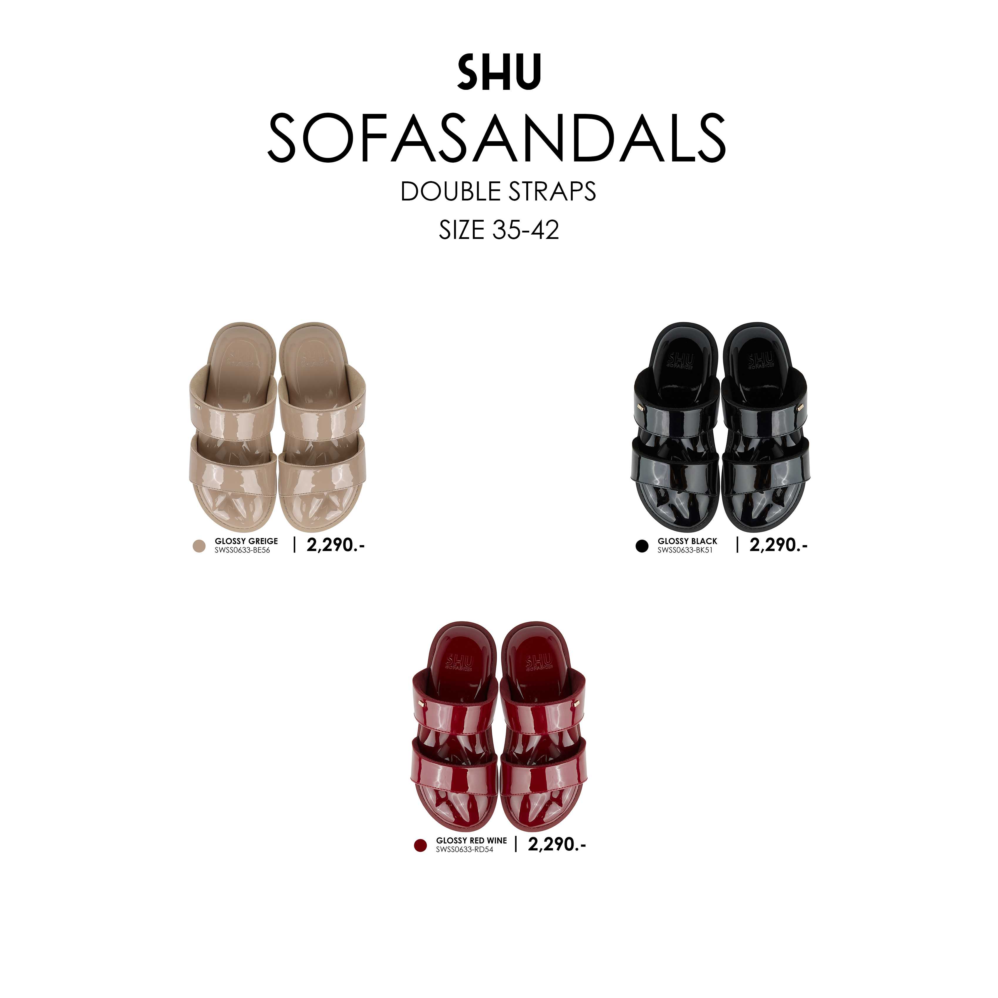 SHU SOFASANDALS DOUBLE STRAPS 1.5 นิ้ว - SWSS0633