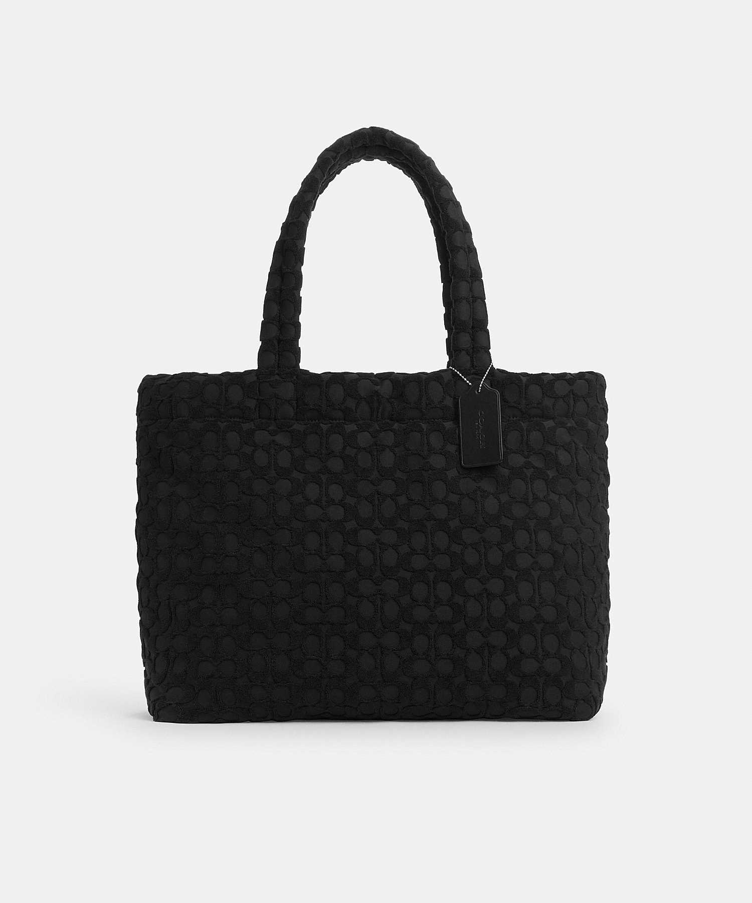 COACH TOTE IN SIGNATURE TERRY CT764 SV/BK