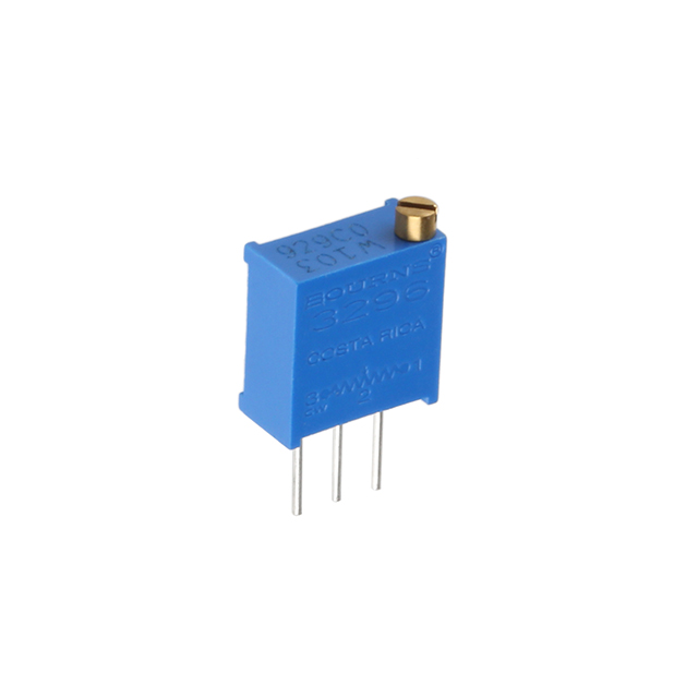 PASS-10kΩ, Through Hole Trimmer Potentiometer 0.5W Top Adjust Bourns, 3296