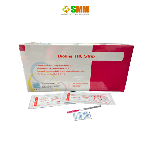 ชุดตรวจกัญชาในปัสสาวะแบบจุ่ม (Bioline Tetrahydrocannabinol THC Strip)