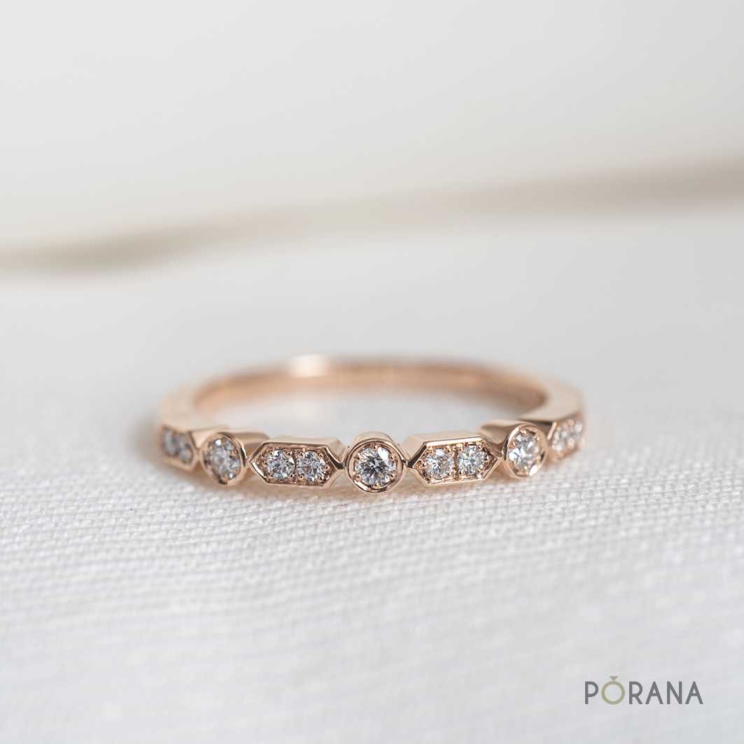Classic Vintage style Wedding Band แหวนเพชรสไตล์วิทเทจ R0023
