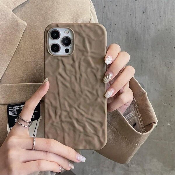 เคสไอโฟน TPU ลายขรุขระผิวด้าน (สีน้ำตาล)
