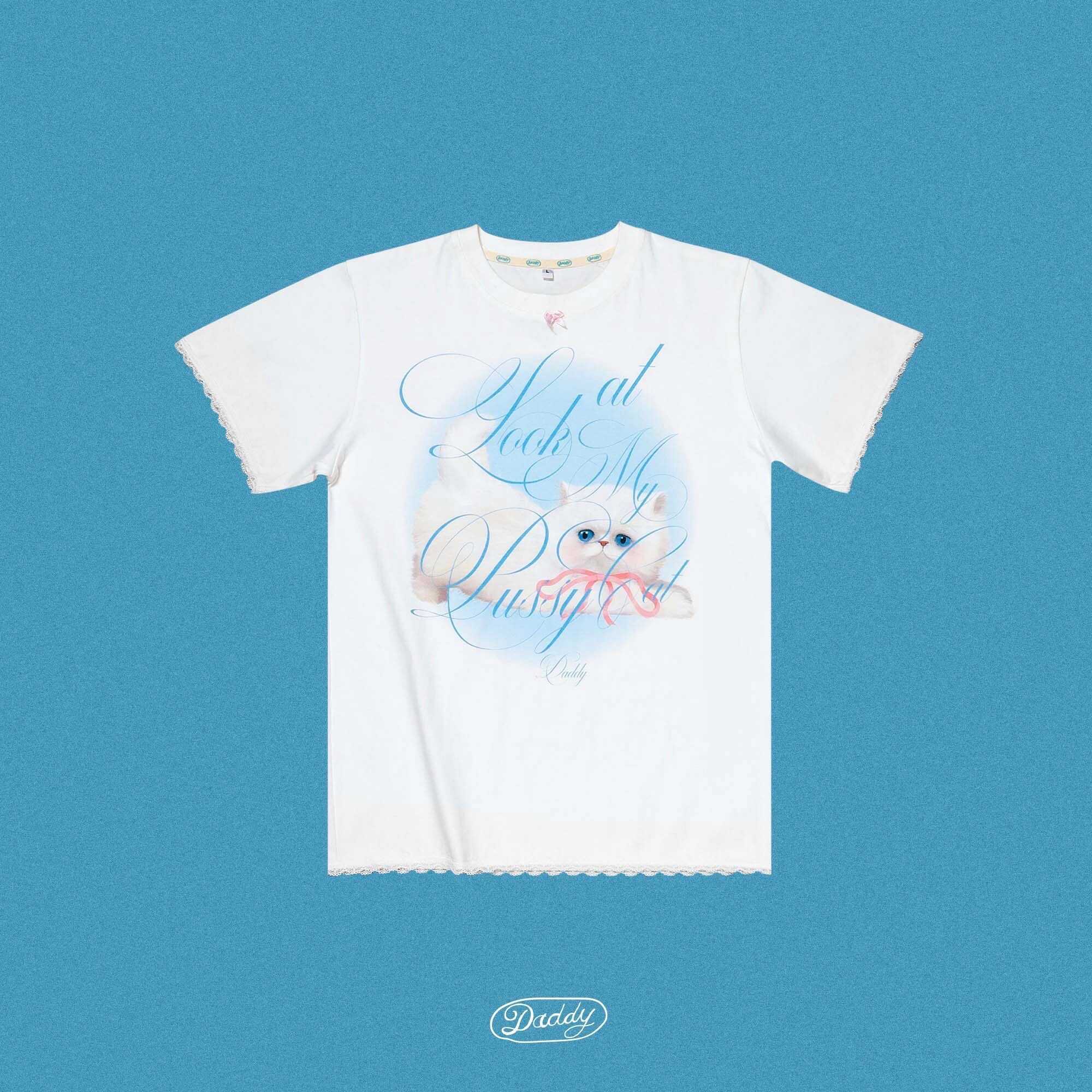 DADDY | Puccie Cat T-shirt เสื้อยืด oversize ลายน้องแมวสุดน่ารัก