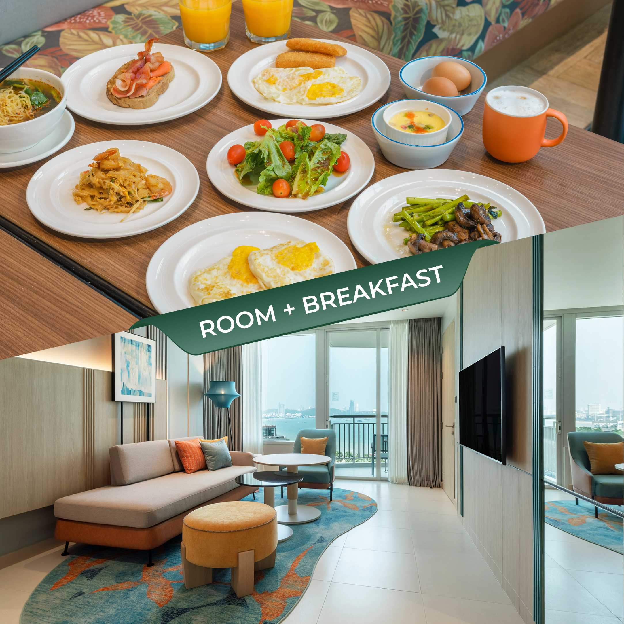 ไทยเที่ยวพัทยา ครั้งที่ 4 - Two Bedroom Suite Beachview Bay Tower 1 King 2 Single (Room + Breakfast)