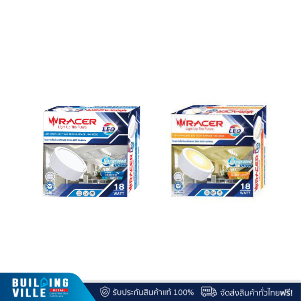 RACER โคมดาวน์ไลท์ LED DOWNLIGHT EVO TECH SURFACE 18W  8 (6500K,3000K)