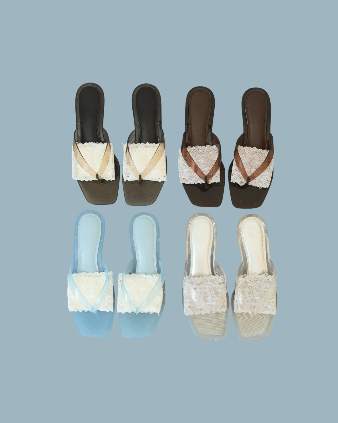 Jello Heeled Sandals with Lace
