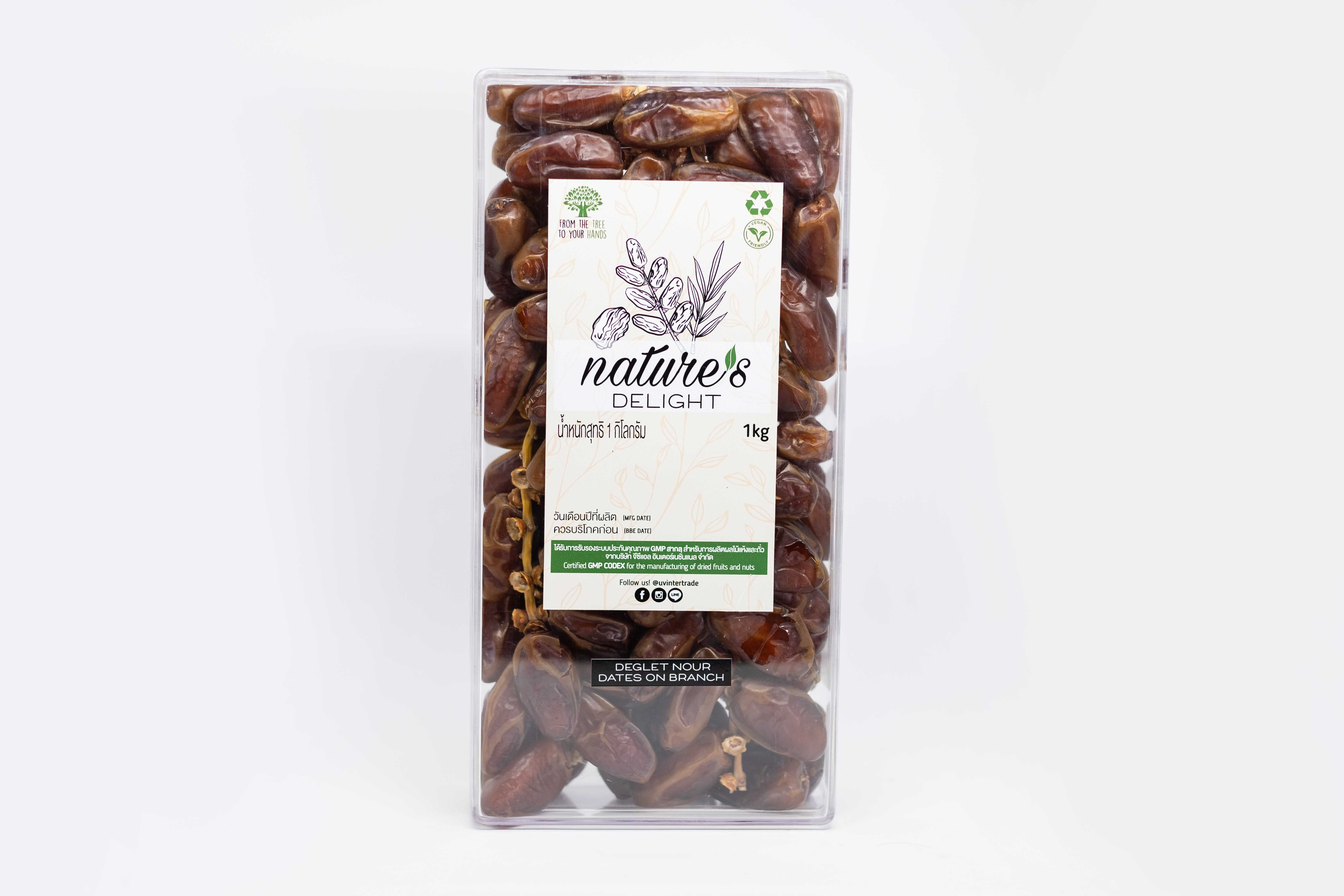 Deglet Nour Dates on Branch 1 kg