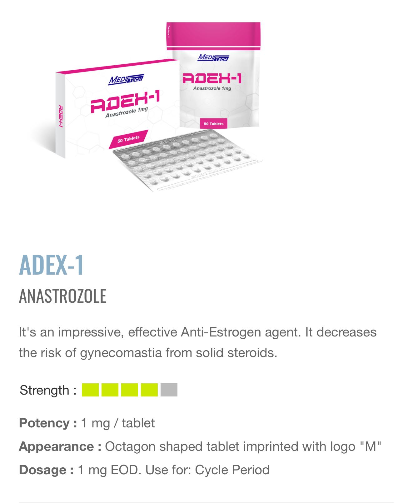 Arimidex Adex - 1 Meditech Anastrozole