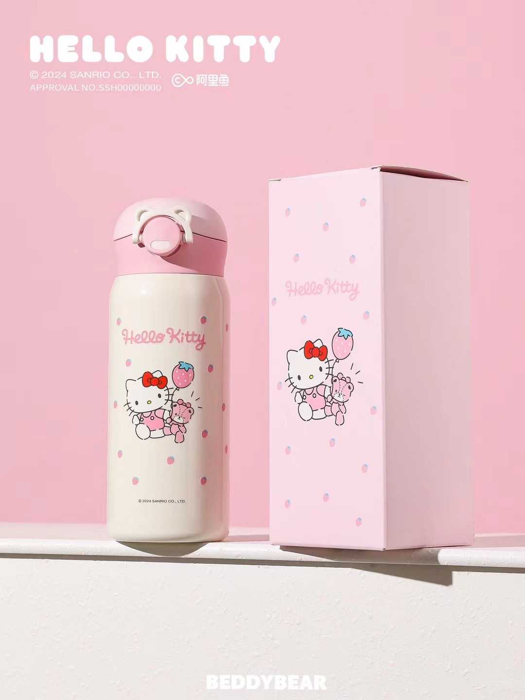 BeddyBearXKitty กระติกน้ำสูญญากาศฝาปากดื่ม เก็บอุณหภูมิ ร้อน/เย็น  BBA003-002KT 350 ml.