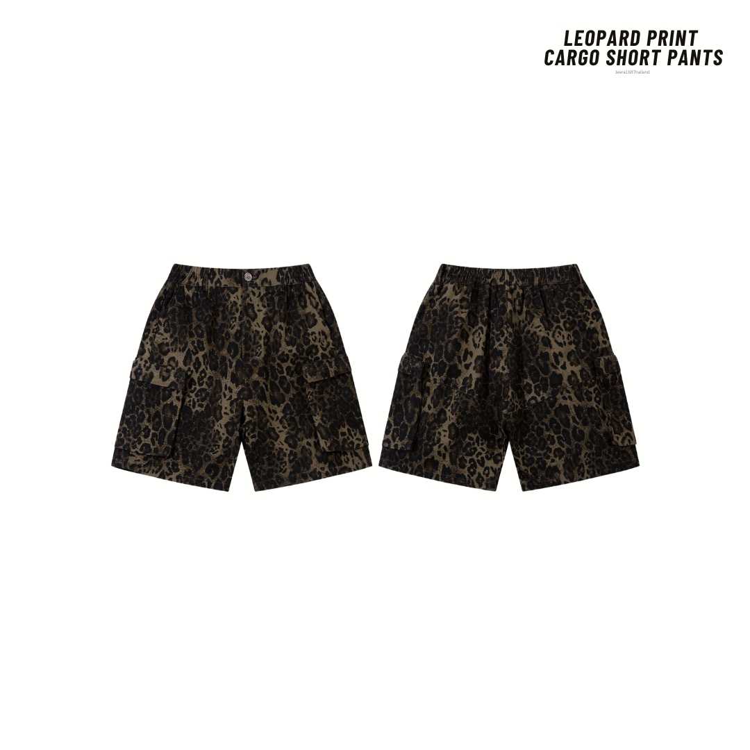 Jeera168 | Leopard Print Cargo Short Pants (พรีออเดอร์)
