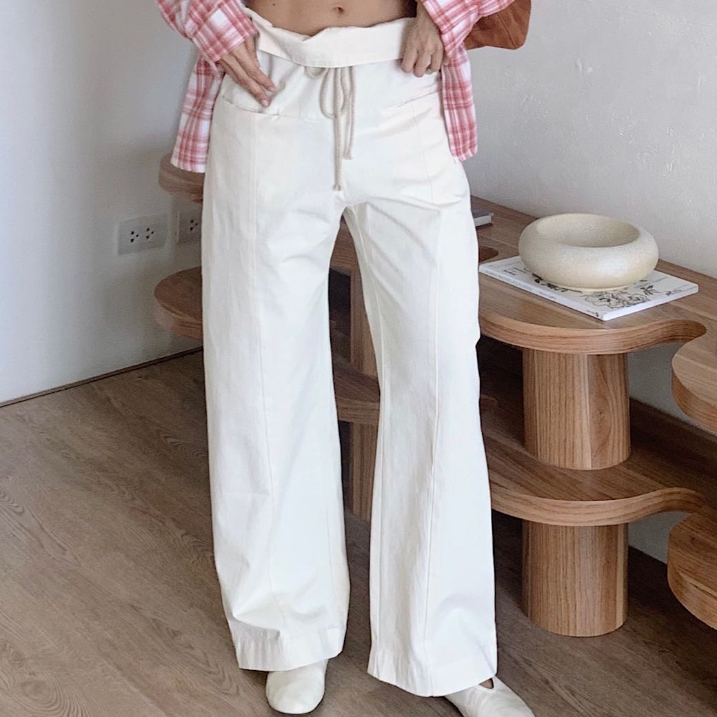 Fold over waist pants