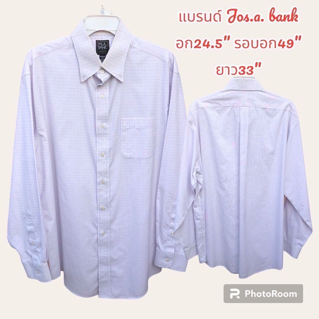 เสื้อเชิ้ตลายสก็อตแขนยาว แบรนด์ห้างงานนอกมือ2เกรดA สินค้าพร้อมจัดส่ง
