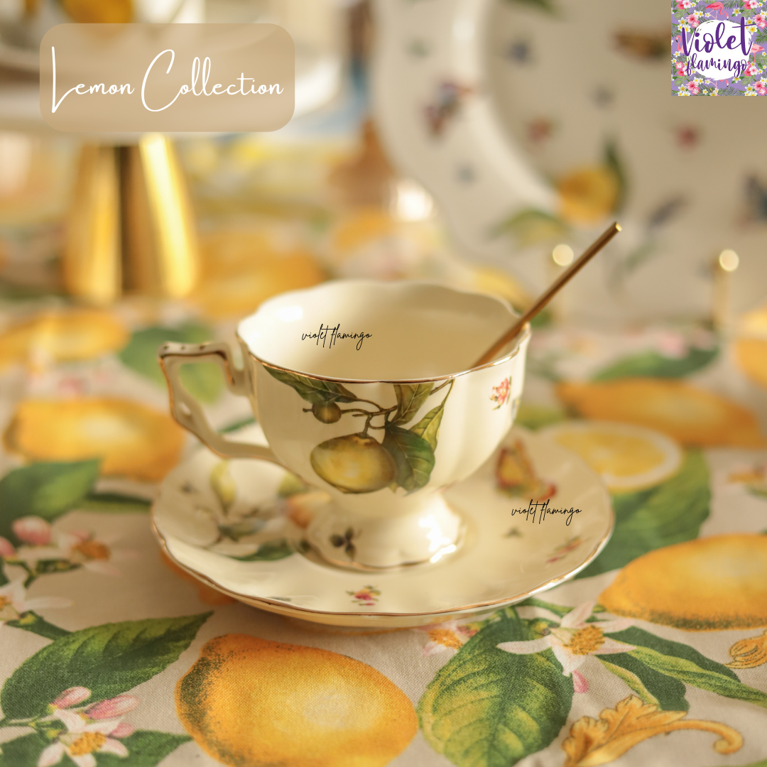 Lemon High Tea - ชุดแก้วกาแฟพร้อมจานรอง