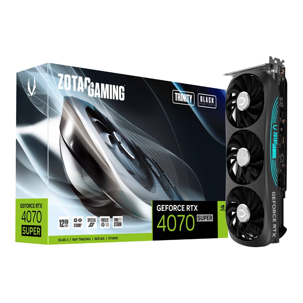 ZOTAC GAMING GEFORCE RTX 4070 SUPER TRINITY BLACK EDITION 12GB GDDR6X (ZT-D40720D-10P)
