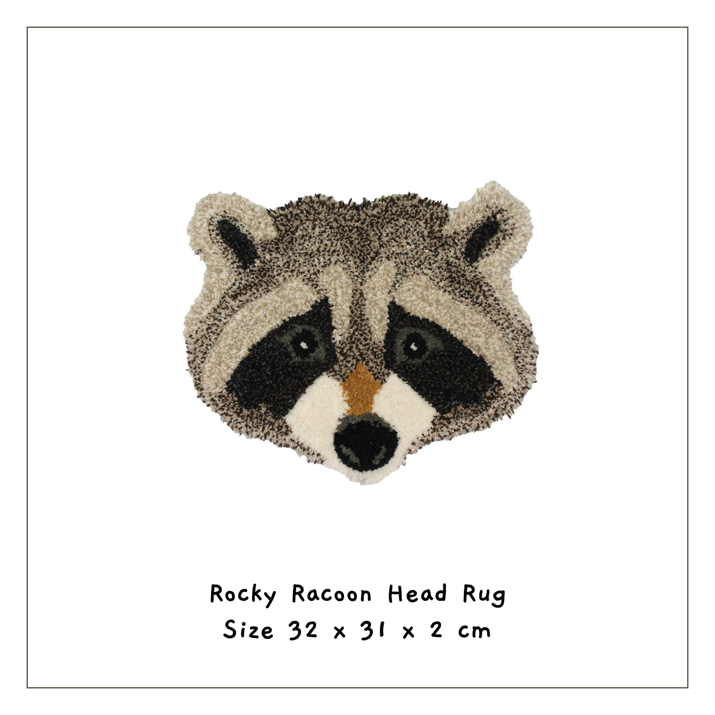 Rocky Racoon Head Rug