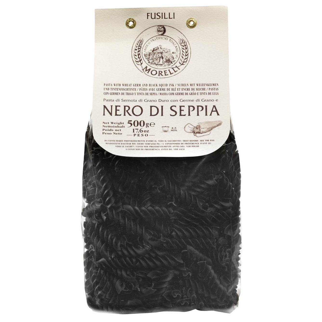 Fusilli Black Squid Ink Morelli - 500gr