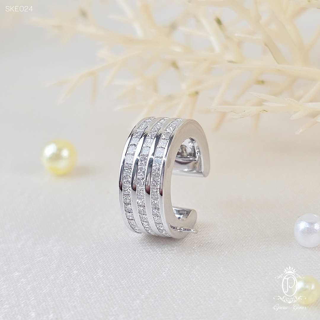 Triple row diamond ear cuff (1pcs.)
