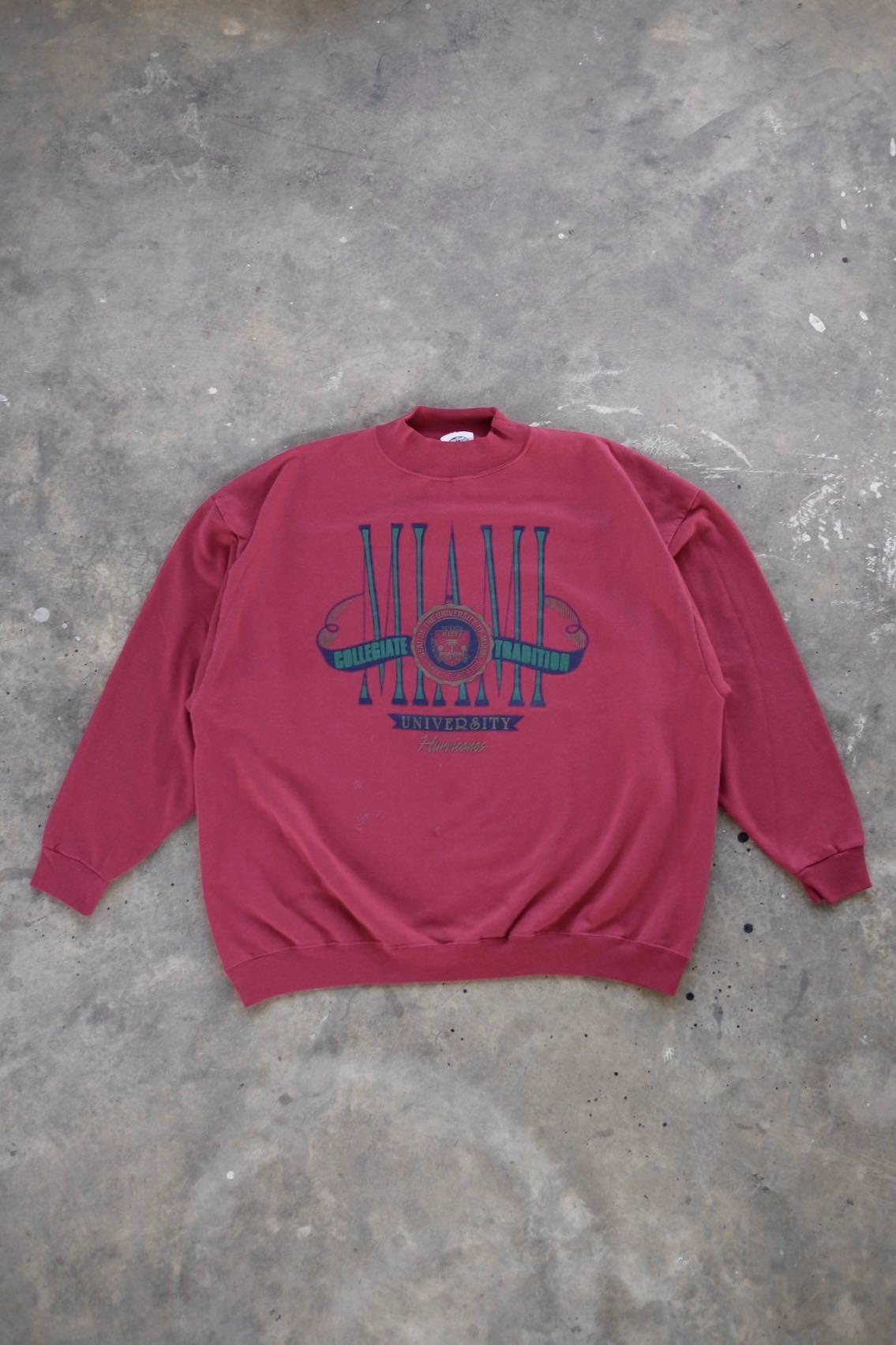 MIAMI UNIVERSITY CHERRY CREWNECK - 1990S