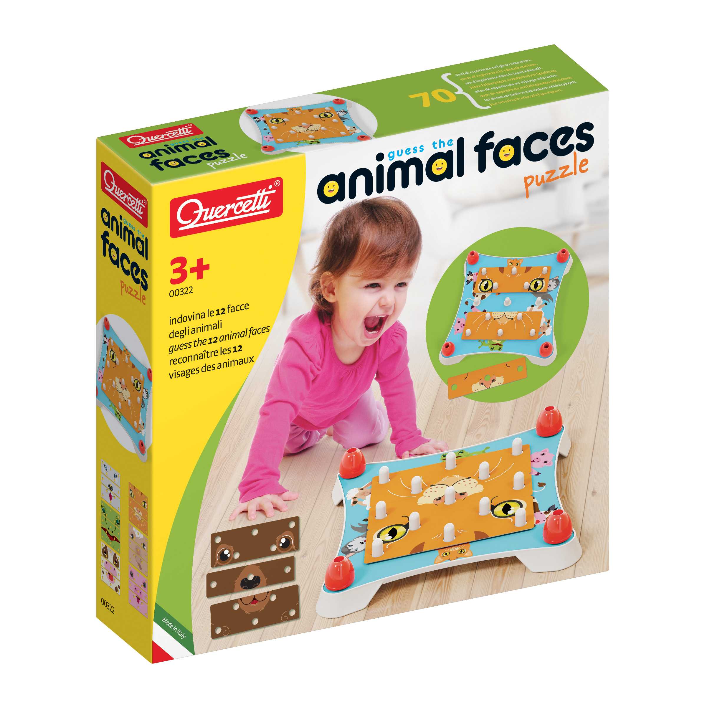 Quercetti Guess the animal faces puzzle เกมแผ่นต่อสร้างหน้าสัตว์ต่างๆ