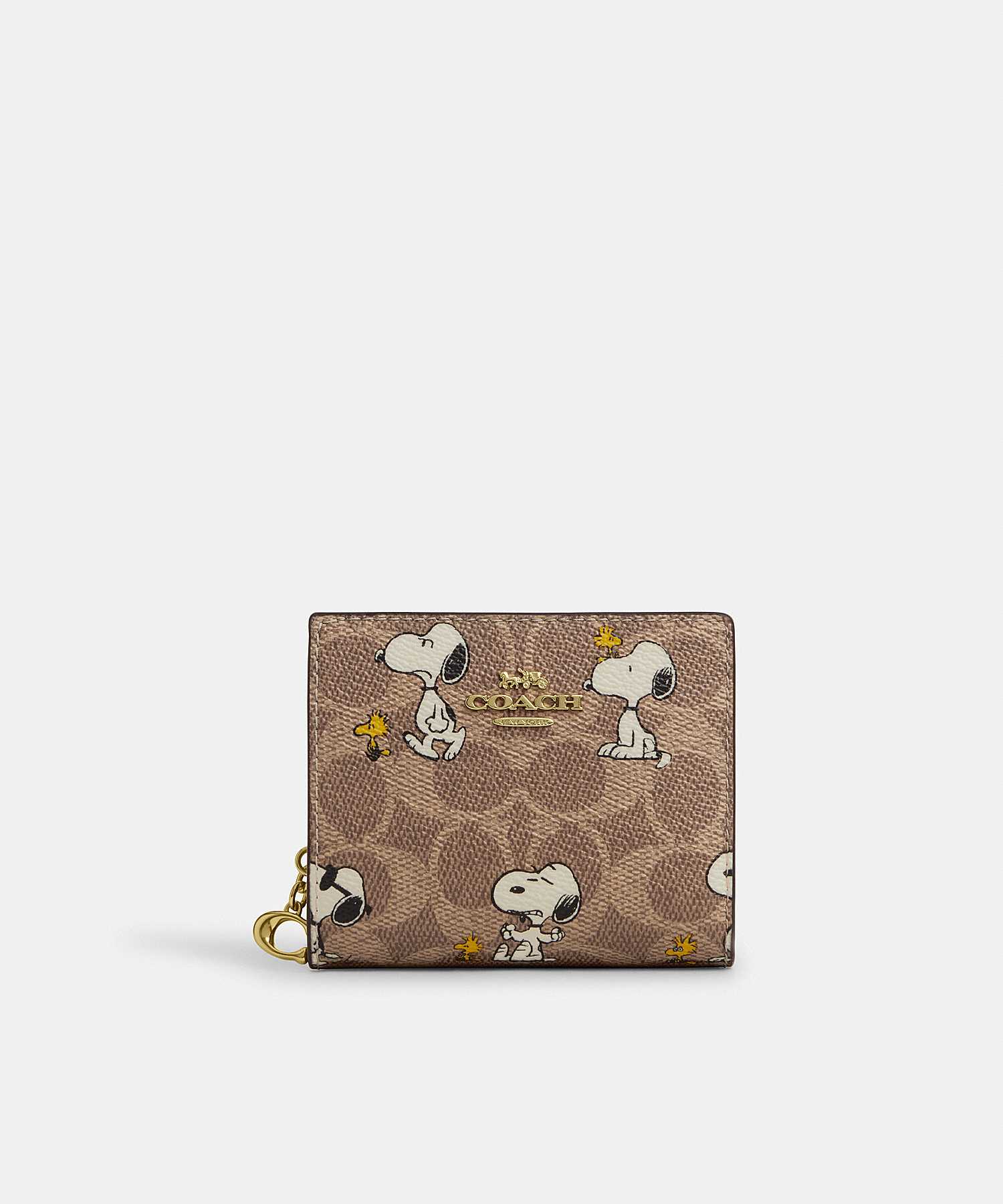 COACH X PEANUTS SNAP WALLET IN SIGNATURE CANVAS WITH SNOOPY PRINT CBN32 IMY3O