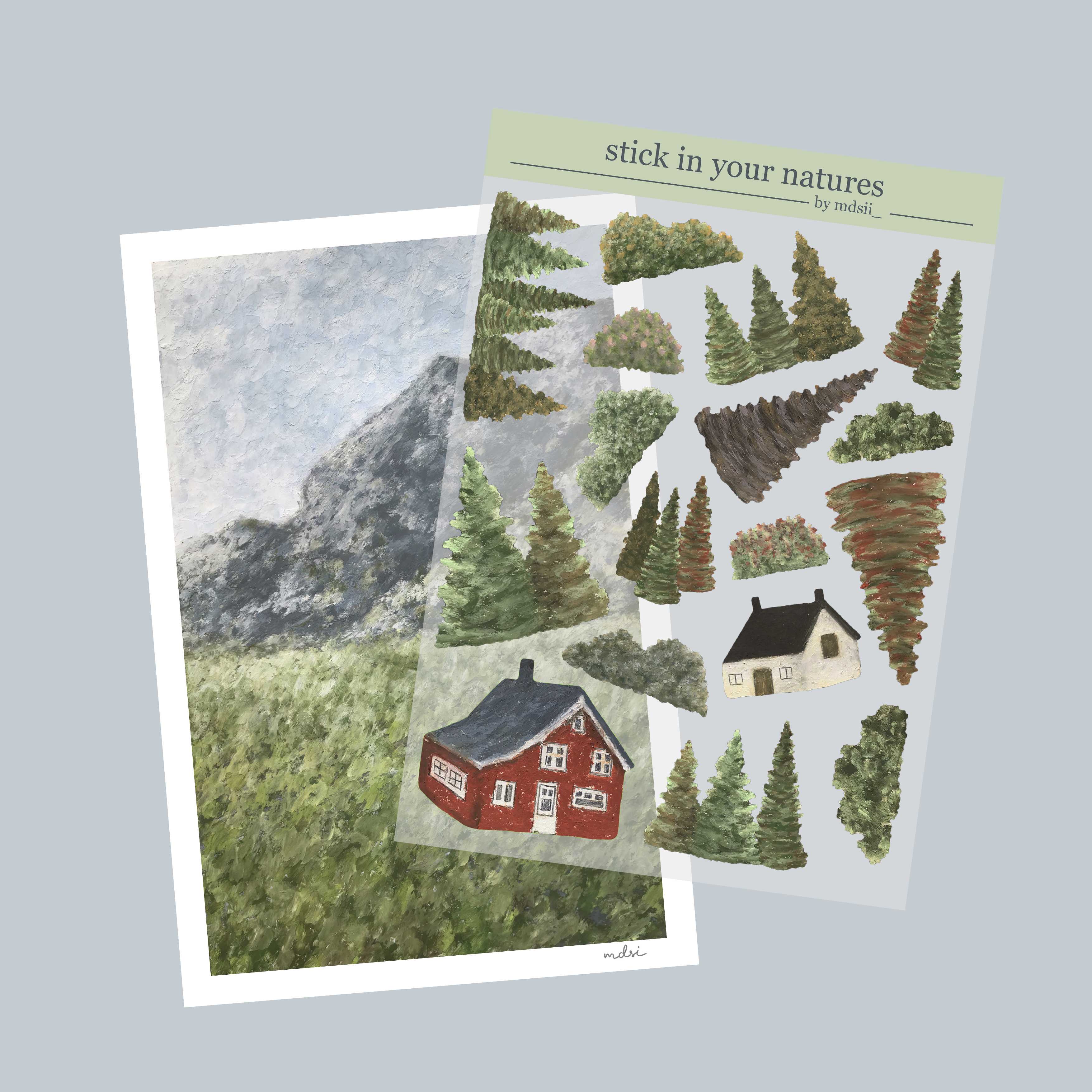 the forest diy postcard