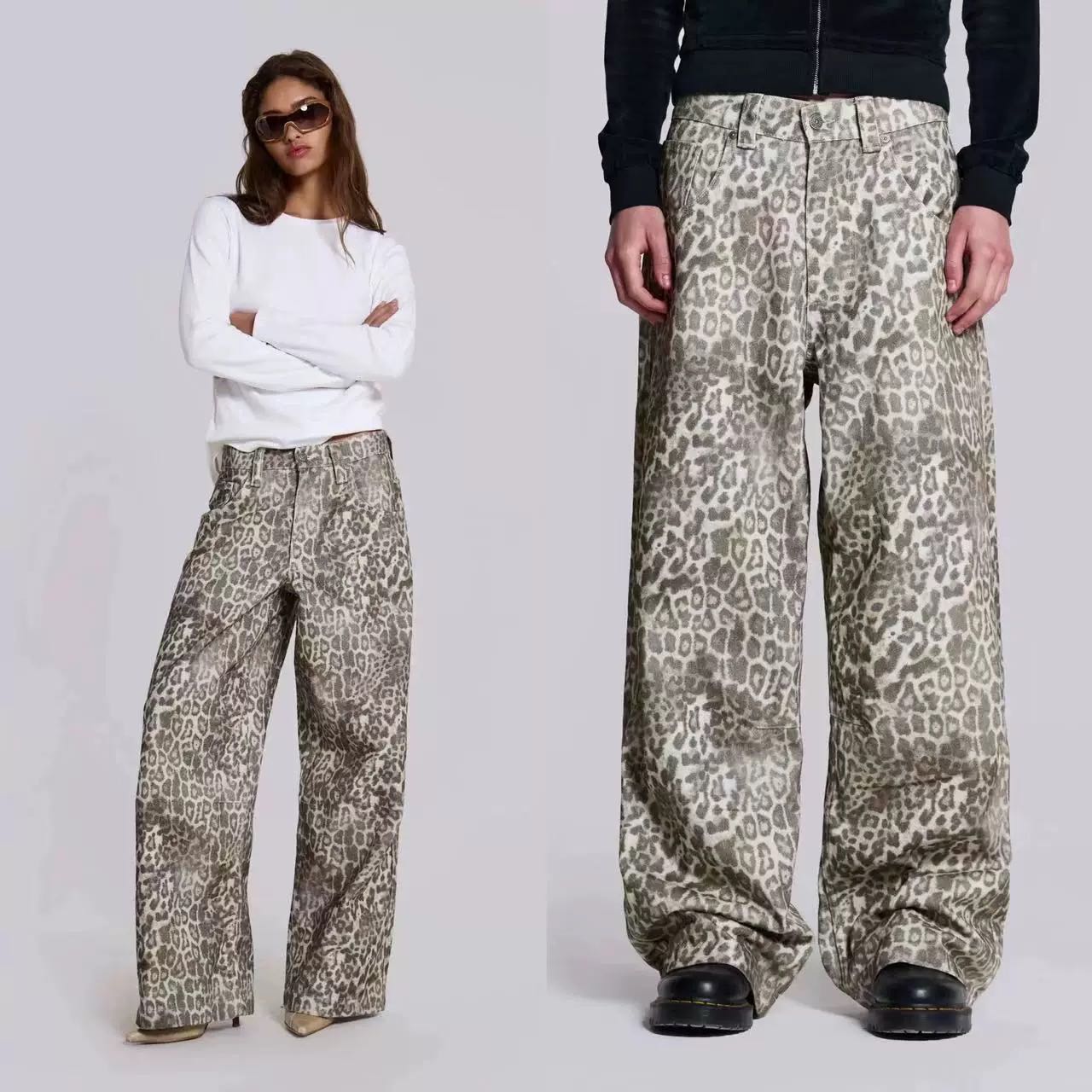(PRE ORDER) WHITE LEOPARD JEANS