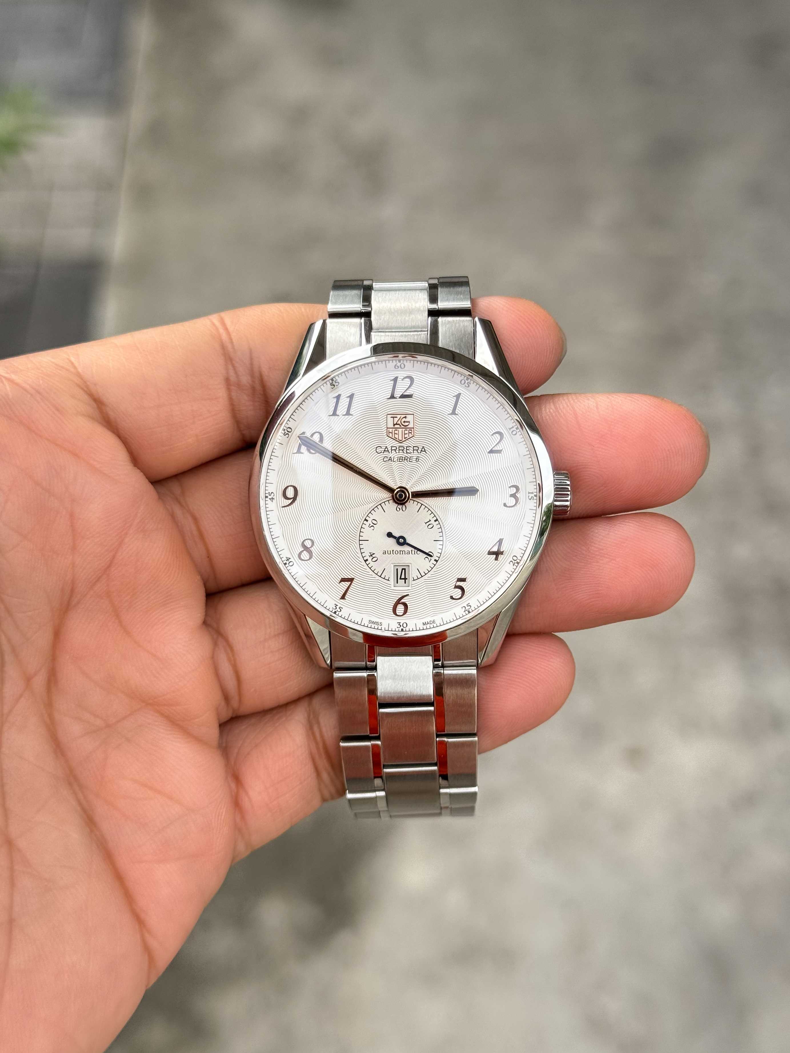 Tag Heuer Carrera Heritage Calibre 6 Small Second Automatic King Size Silver Dial