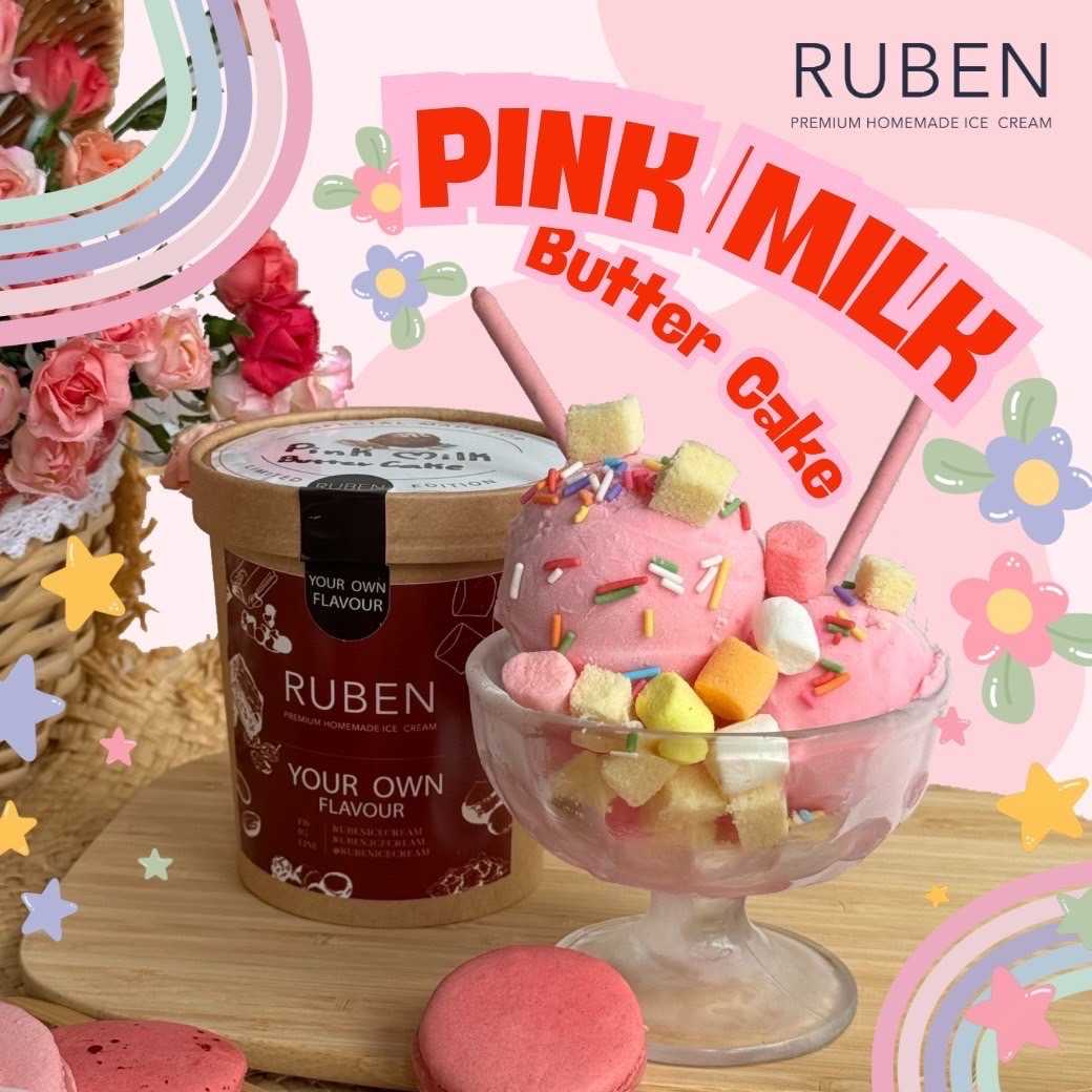 Pink Milk Butter Cake Ice Cream 💕🌸
