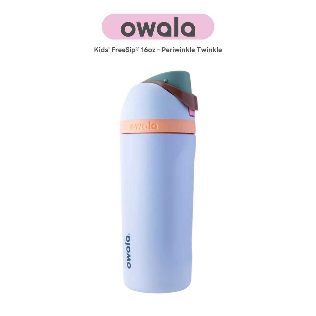 Owala FreeSip Kids Vacuum Water Bottle ขนาด 16oz. สี Periwinkle Twinkle จากอเมริกา พร้อมส่ง