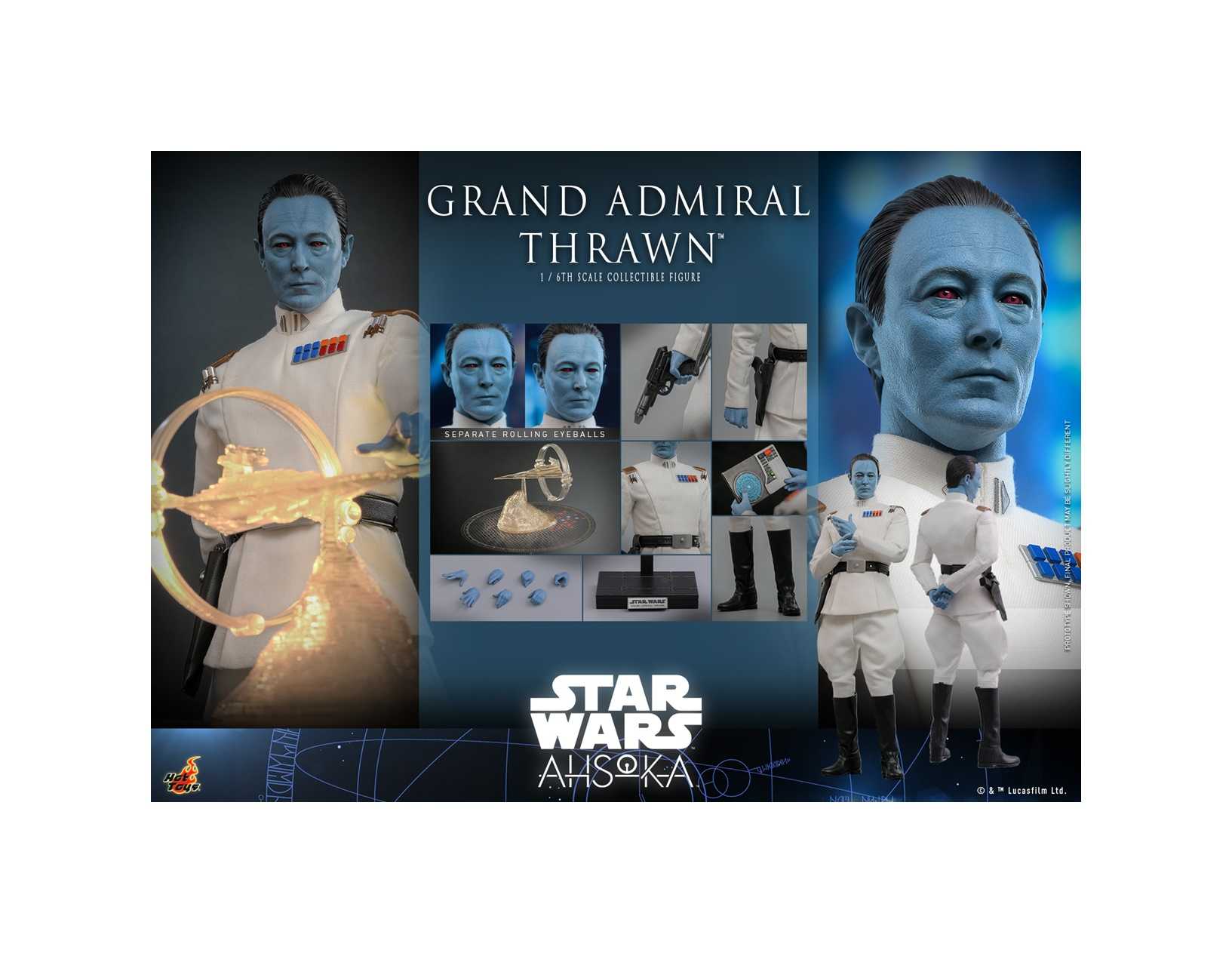 Hot Toys – TMS116 - Star Wars: Ahsoka - 1/6th scale Grand Admiral Thrawn (TC)  สินค้าใหม่