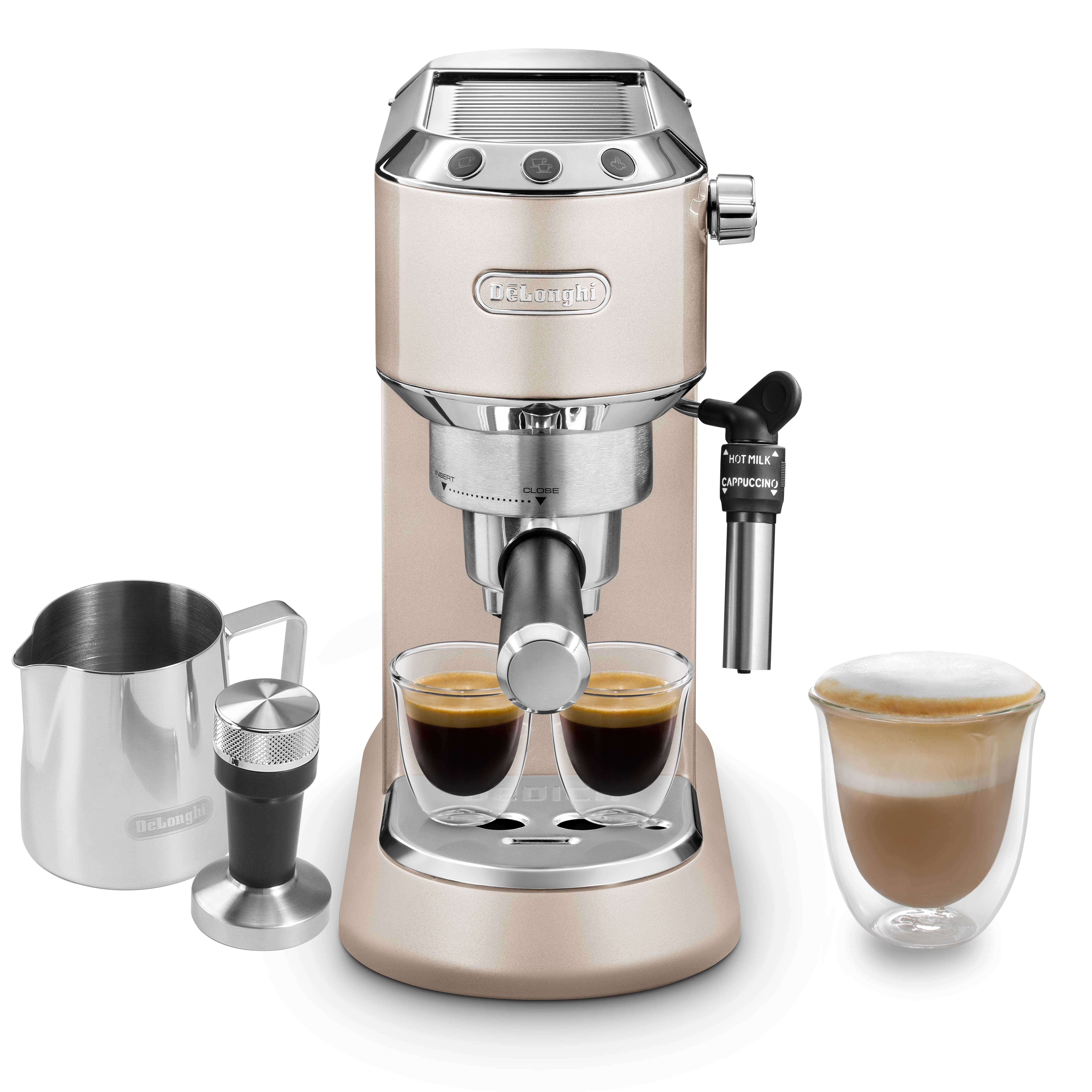 De'Longhi เครื่องชงกาแฟเอสเพรสโซ่ Dedica Metallics รุ่น EC785.BG แถมฟรี ที่อัดกาแฟ และ เหยือกตีฟองนม