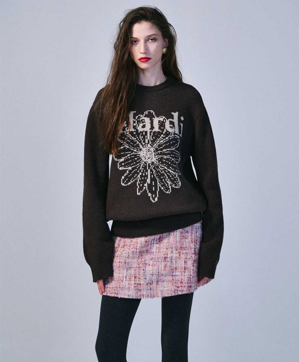 ( SALE ) CASHMERE BLENDED PULLOVER FLOWERMARDI