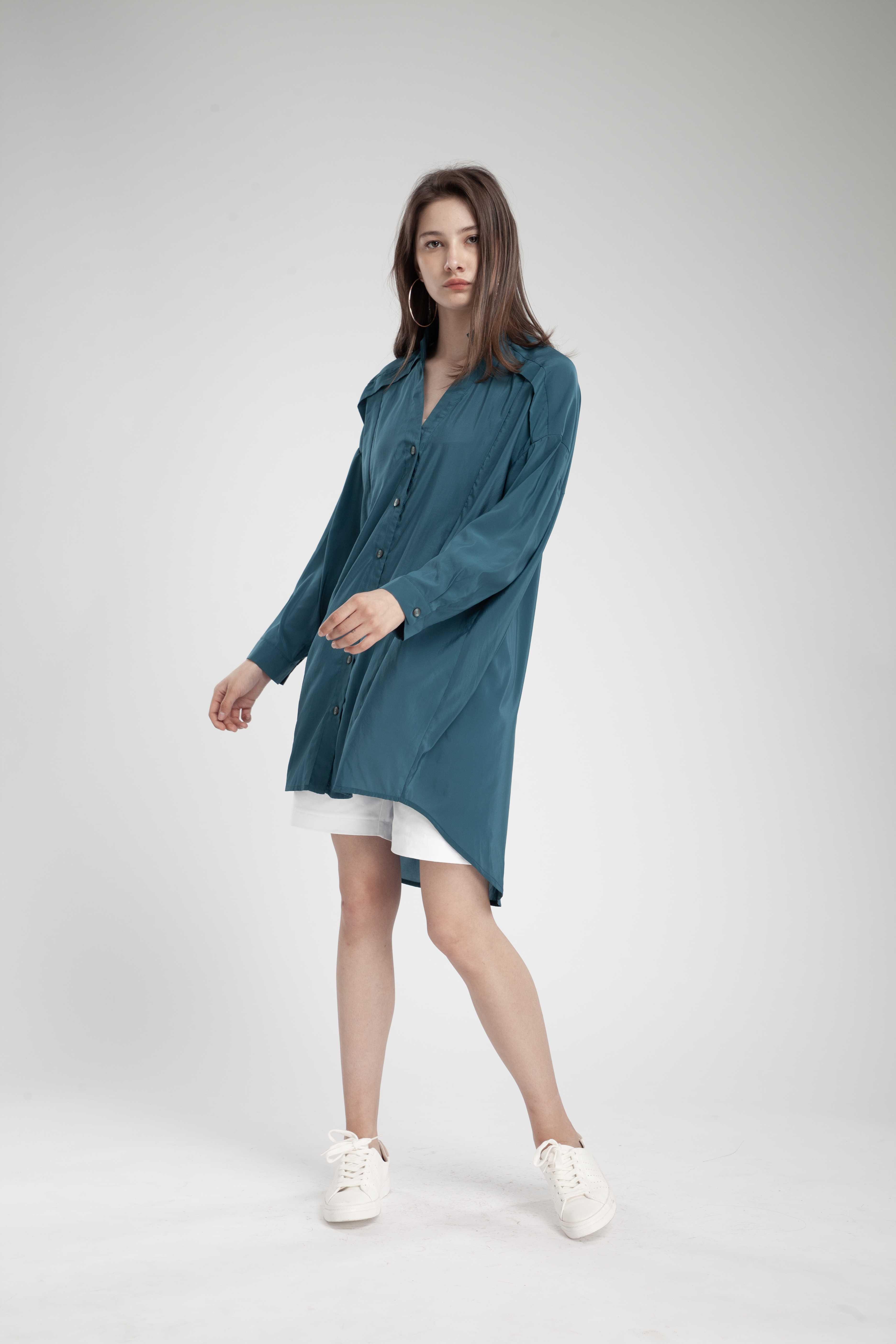 QueenCows ชุดให้นม Andree Long Sleeve Dress (Green)