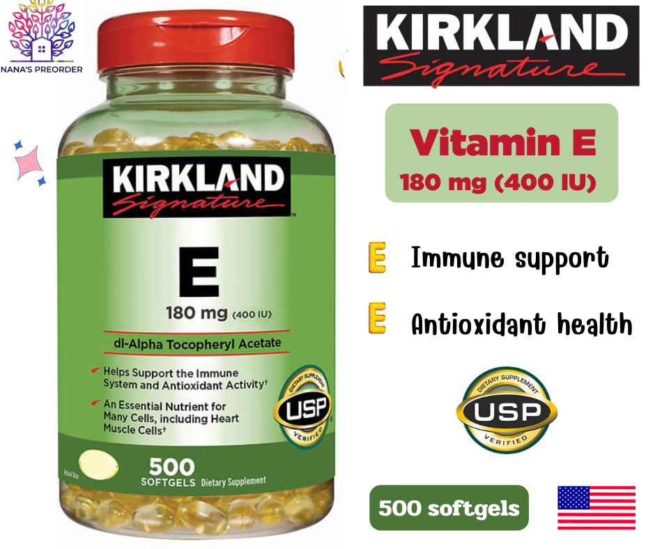 Kirkland Signature Vitamin E 180 mg  วิตามินอี  ของแท้จากอเมริกา 🇺🇸