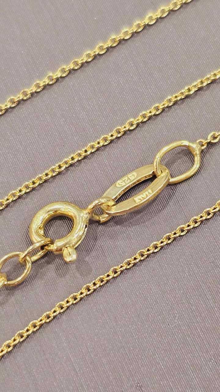 สร้อยคออิตาลี่ ITALY 925 Gold Plate Rolo R022