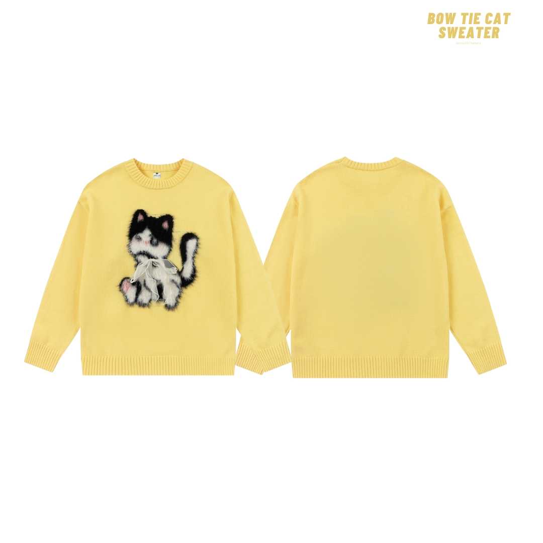 (พร้อมส่ง) Jeera168 | Bow tie cat sweater