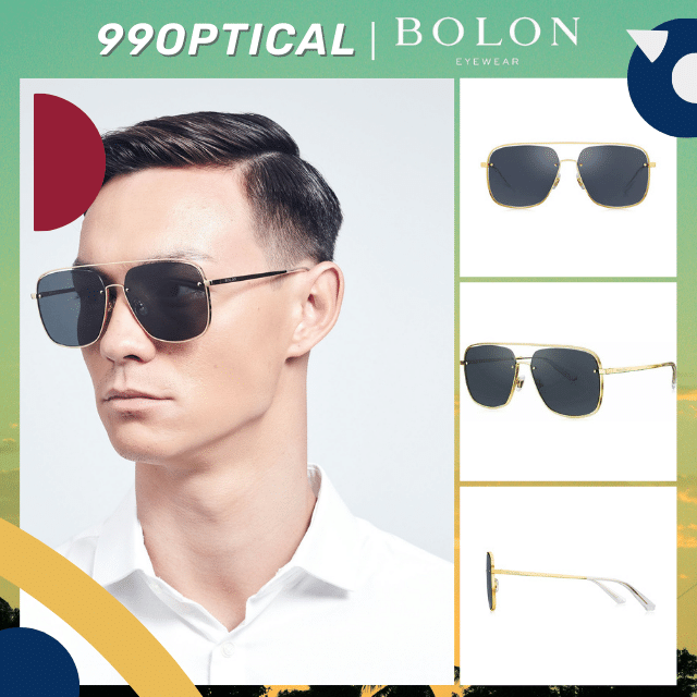 [Clearance Sale] - แว่นกันแดด Bolon รุ่น Kyle BL7060 C60 ทรงนักบิน พร้อมเลนส์สี Gray HD Polarized