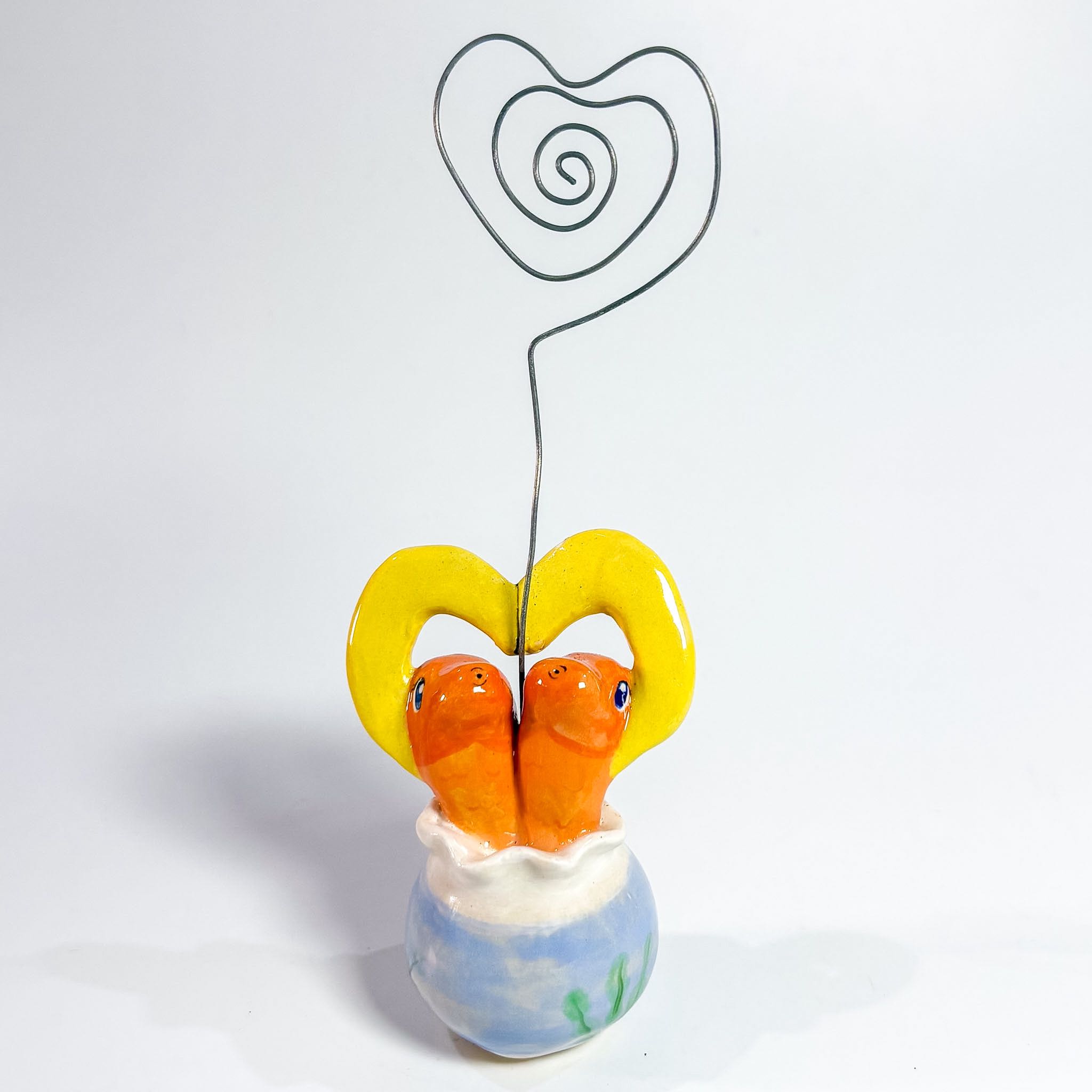 Ceramic paper holder🩵Goldfish couple🐟🧡